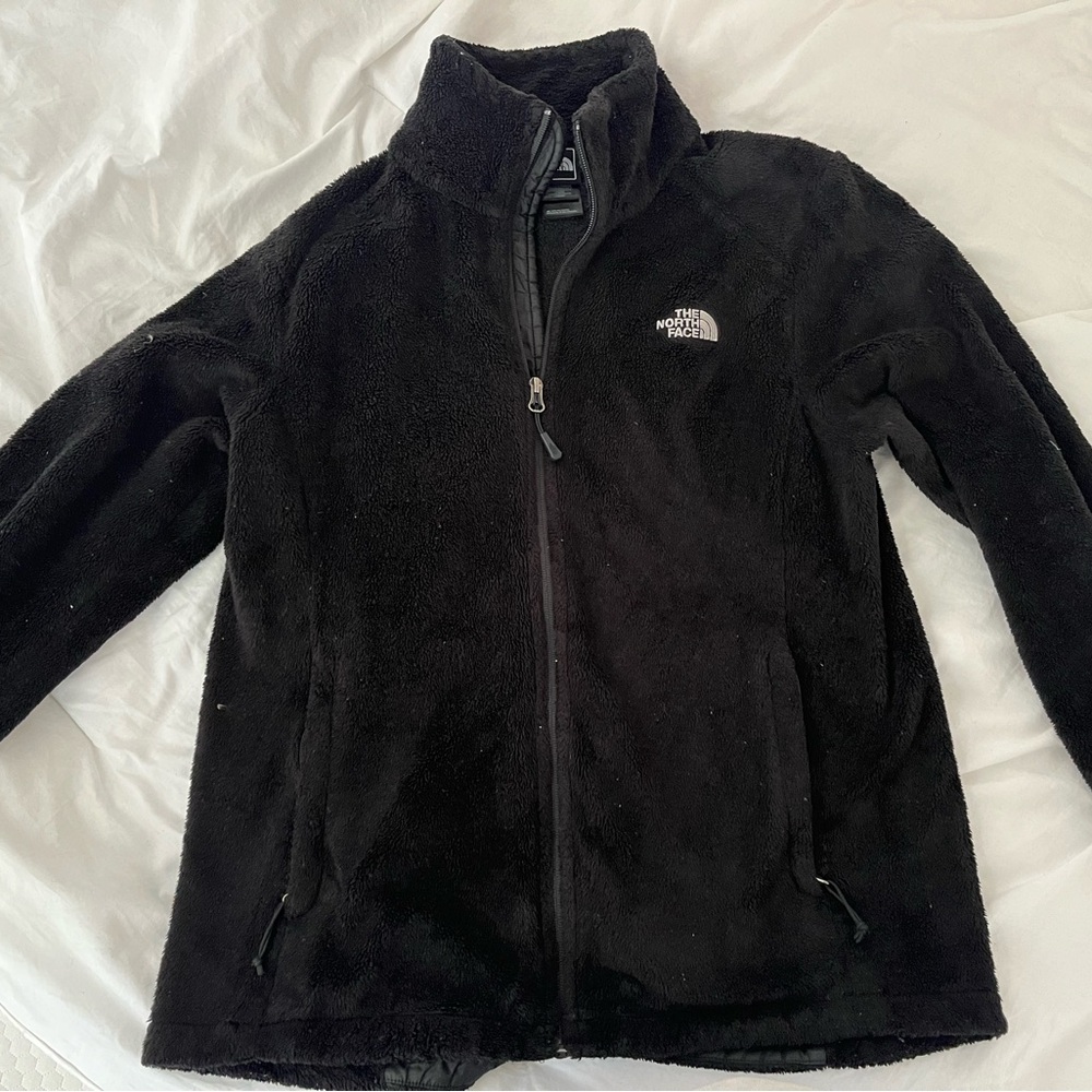 The North Face Black Teddy Jacket Plush Fleece Stand-Up Collar